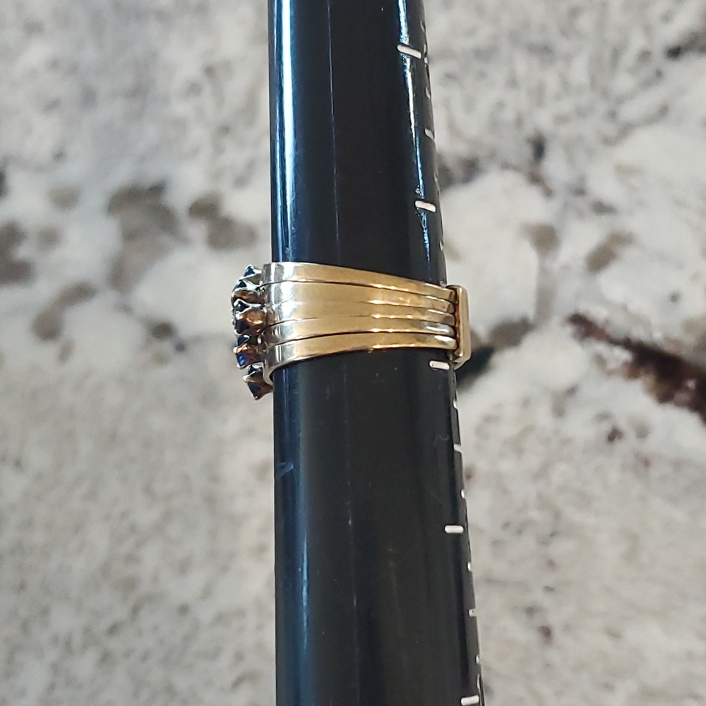14k Yellow Gold Sapphire Vintage Harem Ring - Picture 14 of 17